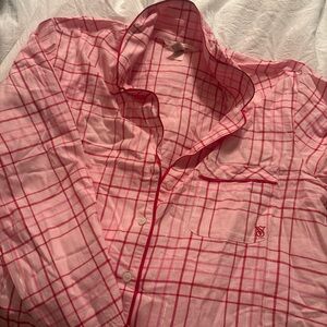 Pink Plaid VS Pajama Top